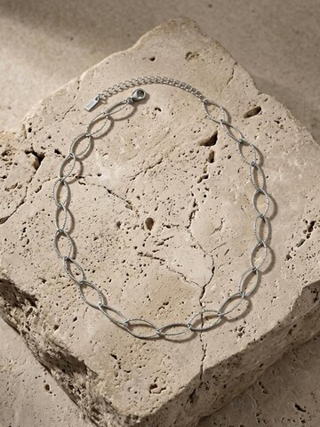 DNSK Copenhagen - Cadena 'RAGNA Waterproof Silver Stainless Steel Oval Link Necklace - Structured Finish' en plata