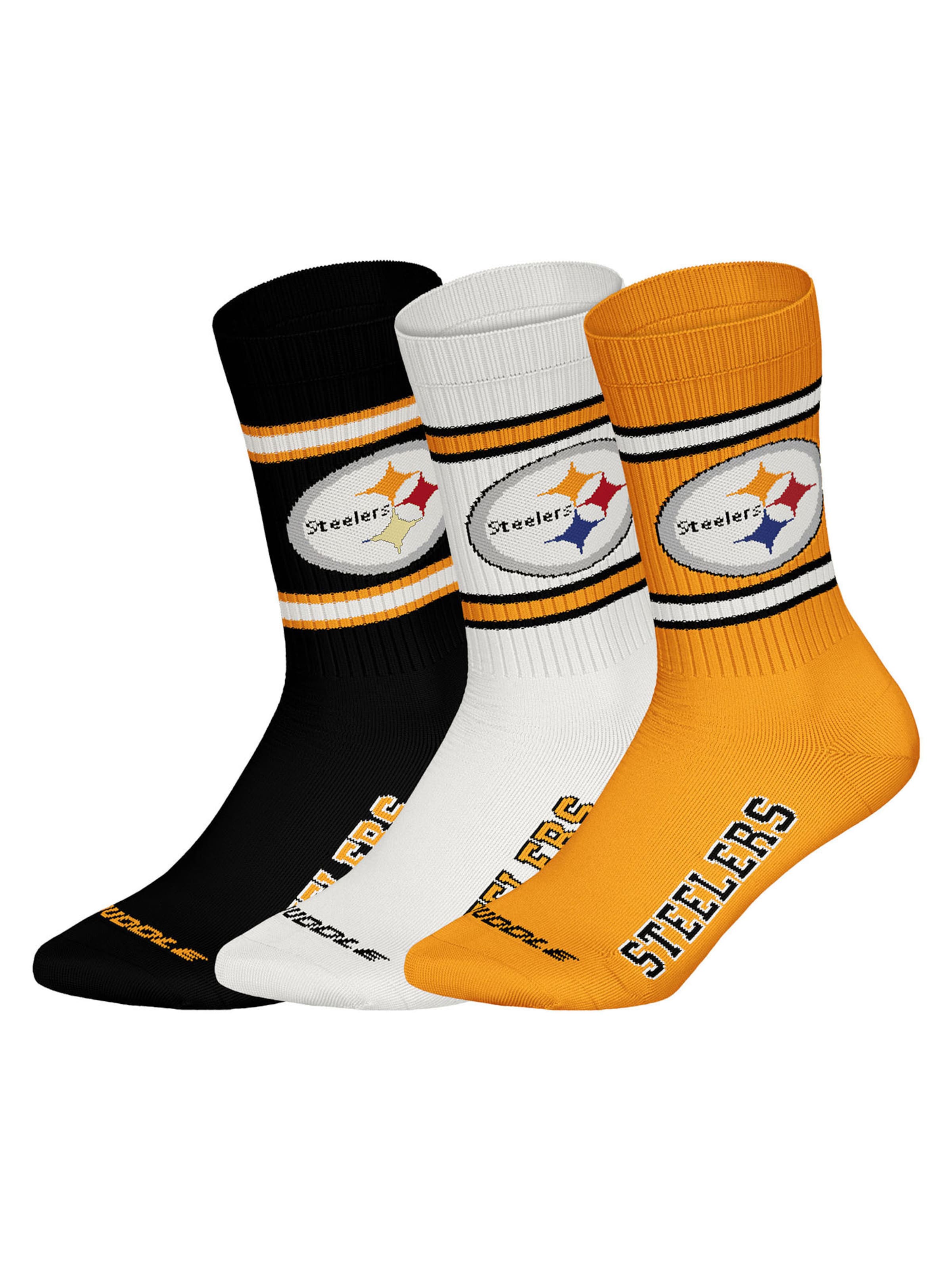 Chaussettes ' NFL Pittsburgh Steelers Crew ' Huddle en jaune : devant