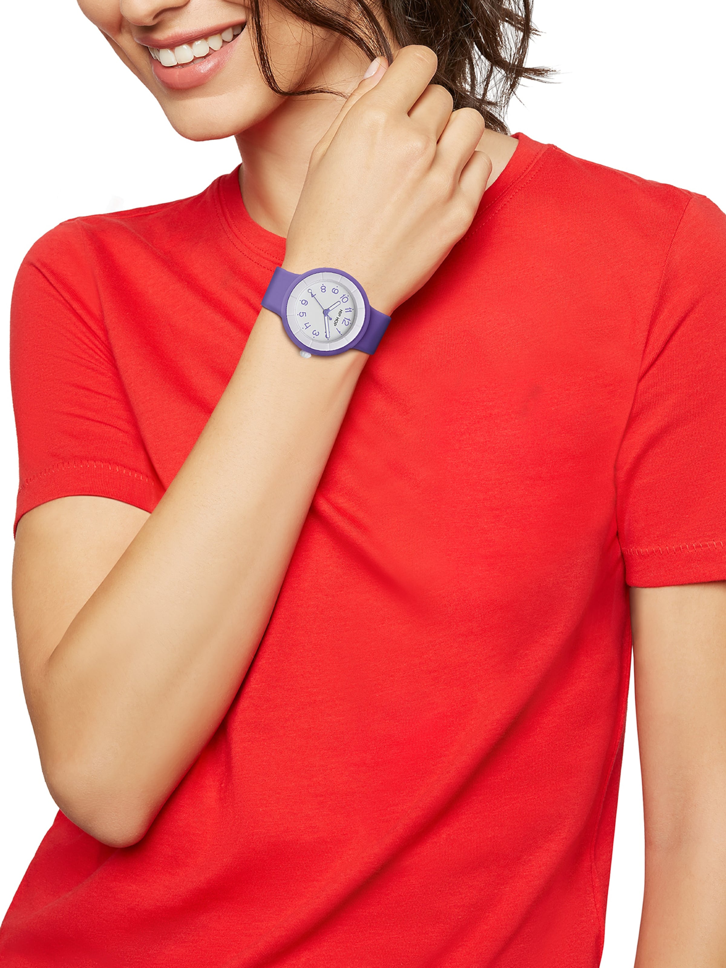 Hip Hop Analoguhr in Lila