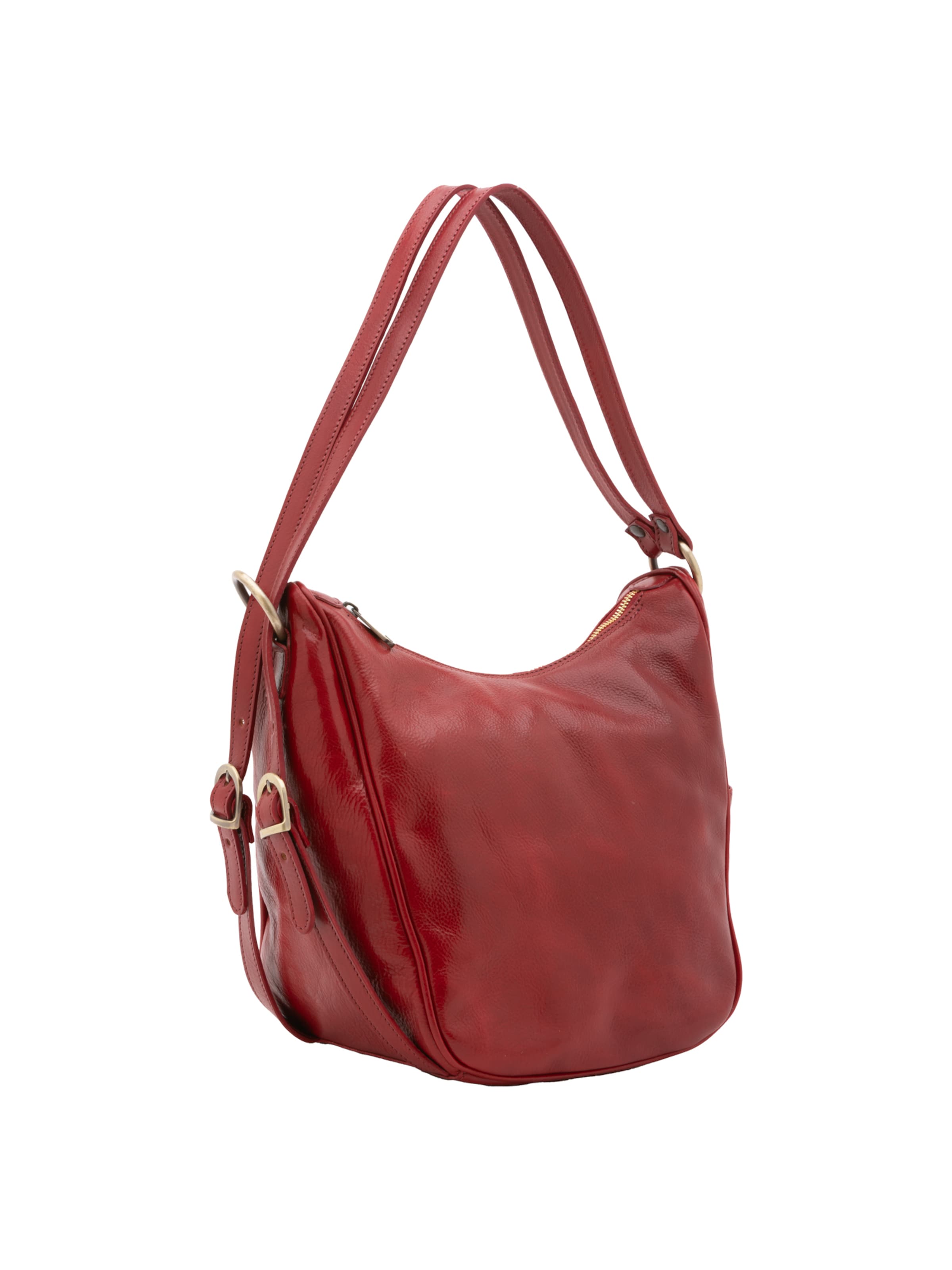 Borsa a spalla 'Borsa a Spalla Donna Vera Pelle Vacchetta - Chiusura Zip' di I Fratelli in rosso