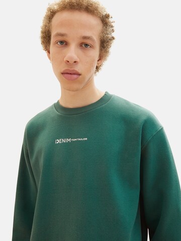 TOM TAILOR DENIM Sweatshirt in Green