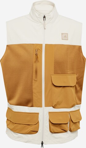 Gilet de sport ADIDAS GOLF en beige : devant