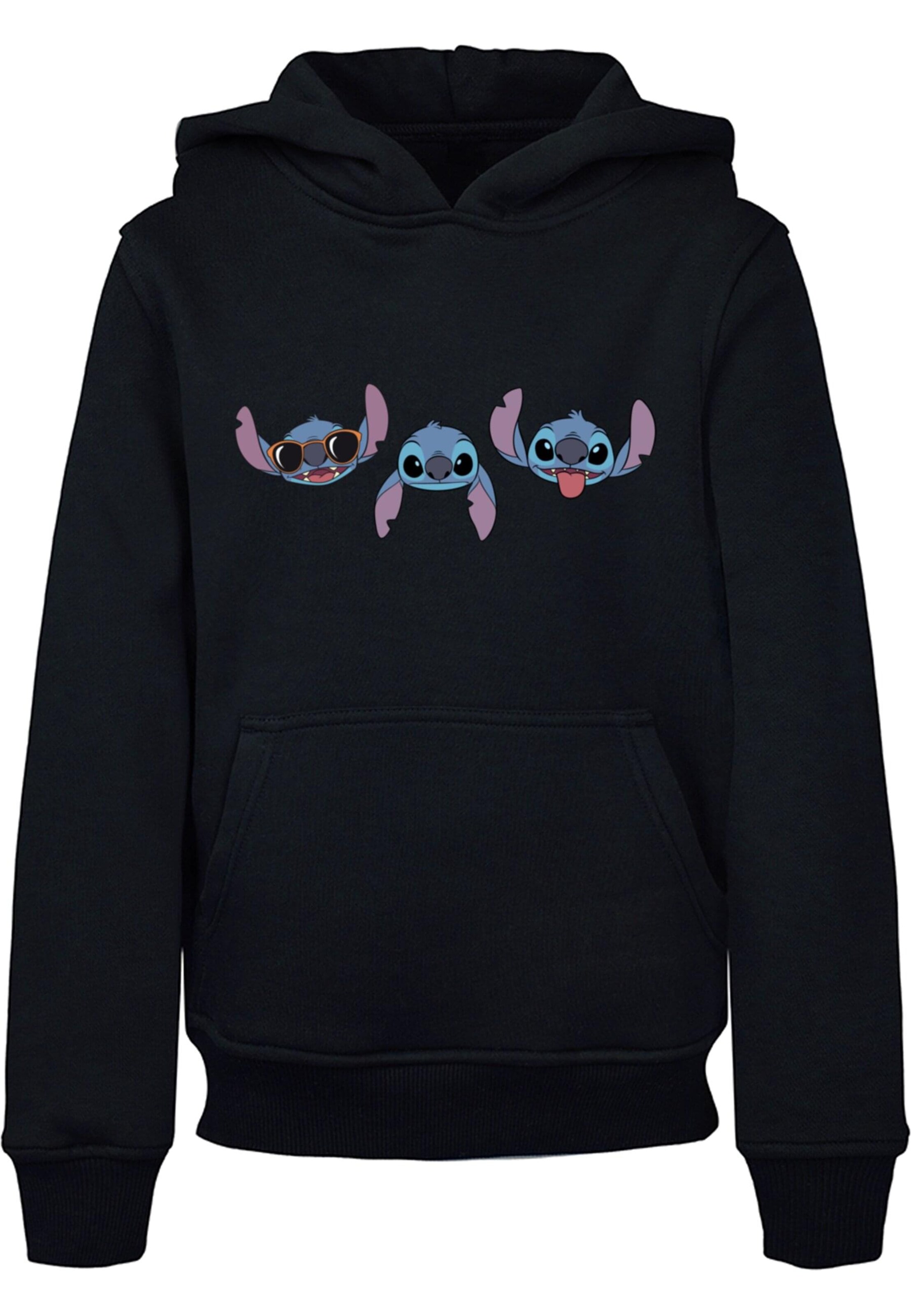ABSOLUTE CULT Sweatshirt 'Lilo And Stitch - Faces' in Schwarz: Vorderseite