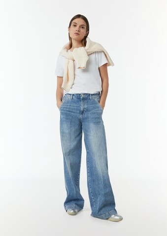 comma casual identity Wide leg Jeans in Blauw