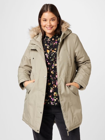 Vero Moda Curve Parka 'TROK' in Grün: predná strana