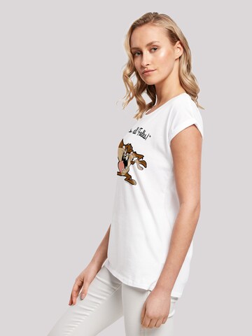 F4NT4STIC Shirt 'Looney Tunes Taz That's All Folks' in Wit