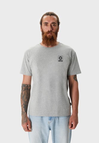 Oldskull Shirt 'Wrldvibe Return to Wild Graphic' in Grey: front