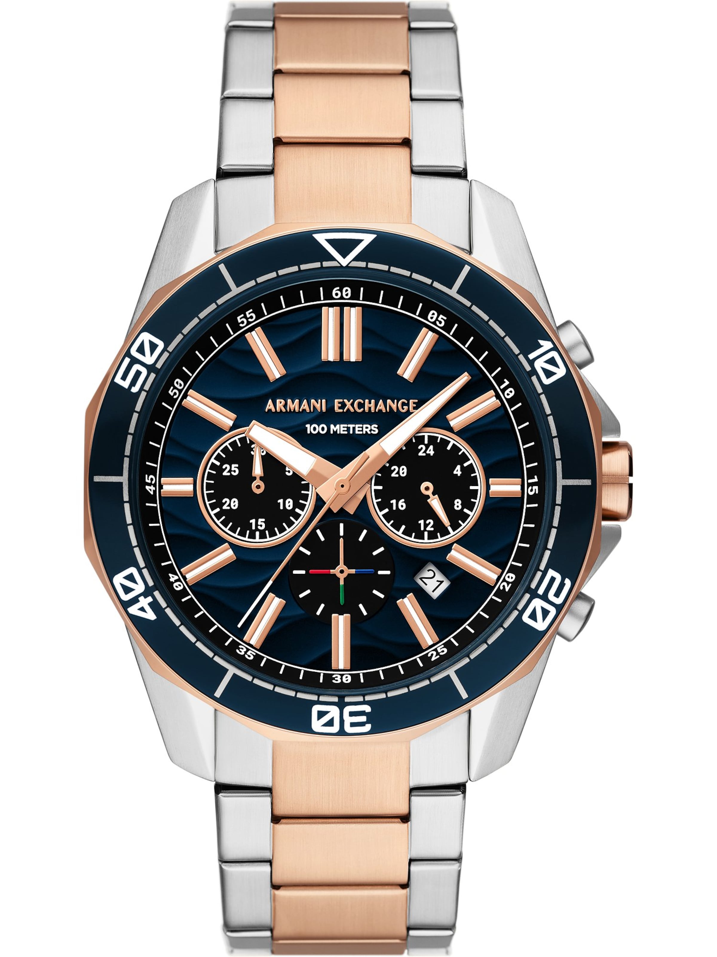 ARMANI EXCHANGE Analogni sat u noćno plava / zlatna / crna / srebro, Pregled proizvoda