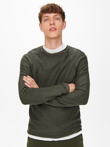 Only & Sons Regular Fit Pullover 'Dextor' in Grün