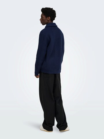 Only & Sons Knit cardigan 'ONSSKY' in Blue