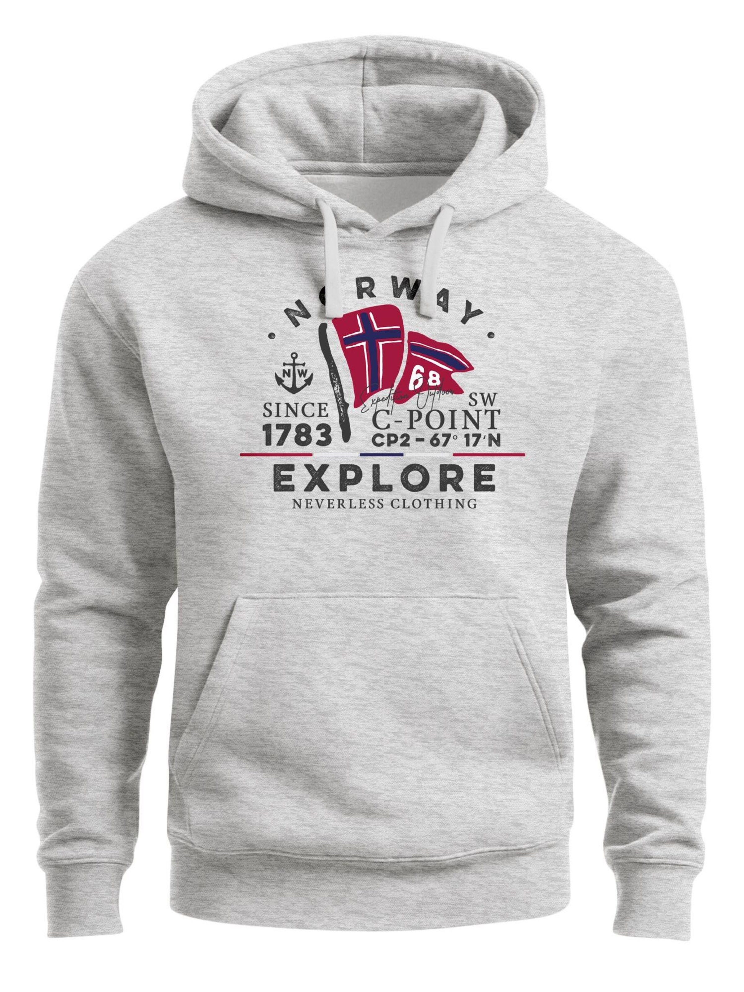 Neverless Sweatshirt 'Norway Explore' in Grey