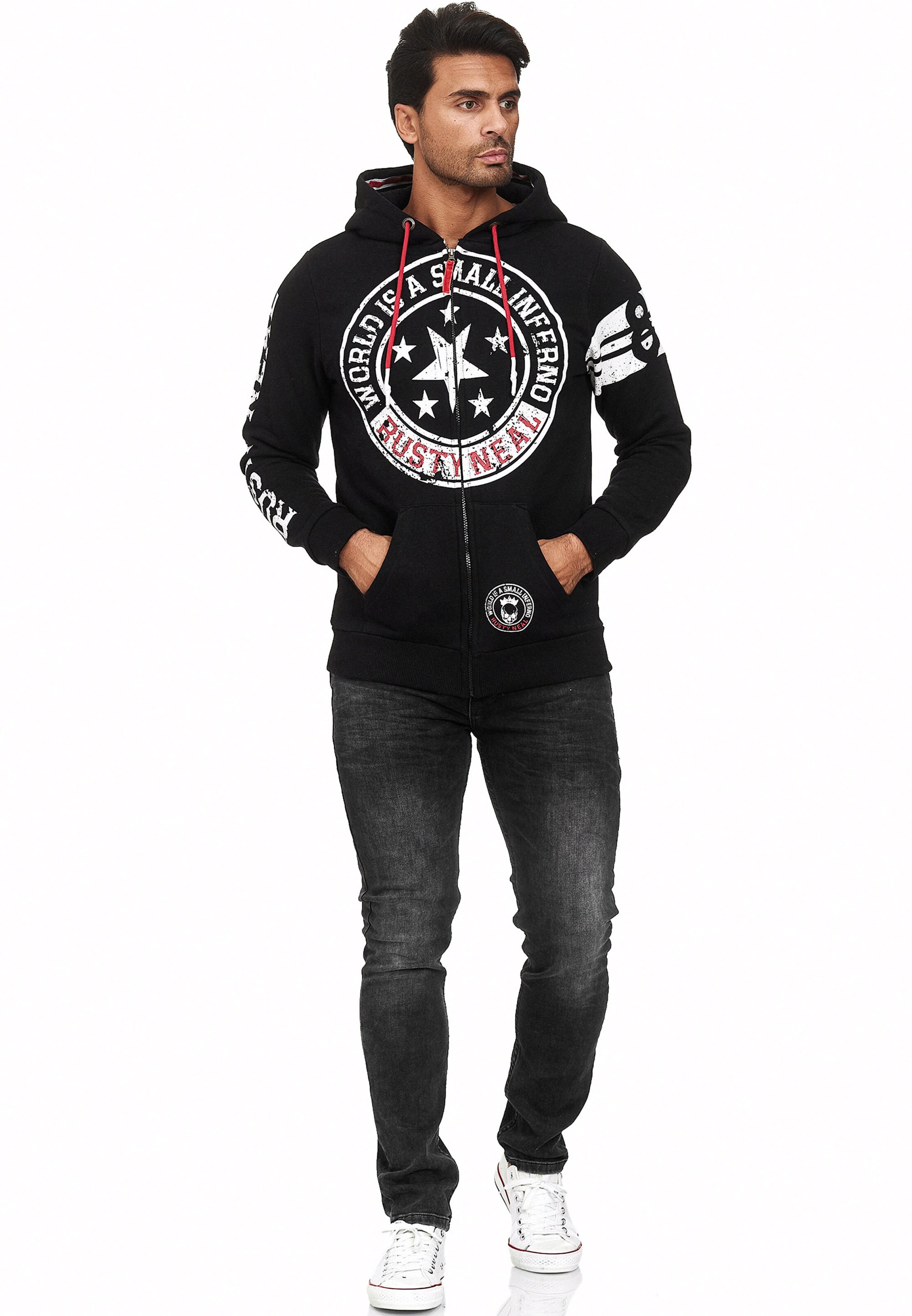 Rusty Neal Sweatjacke in Schwarz