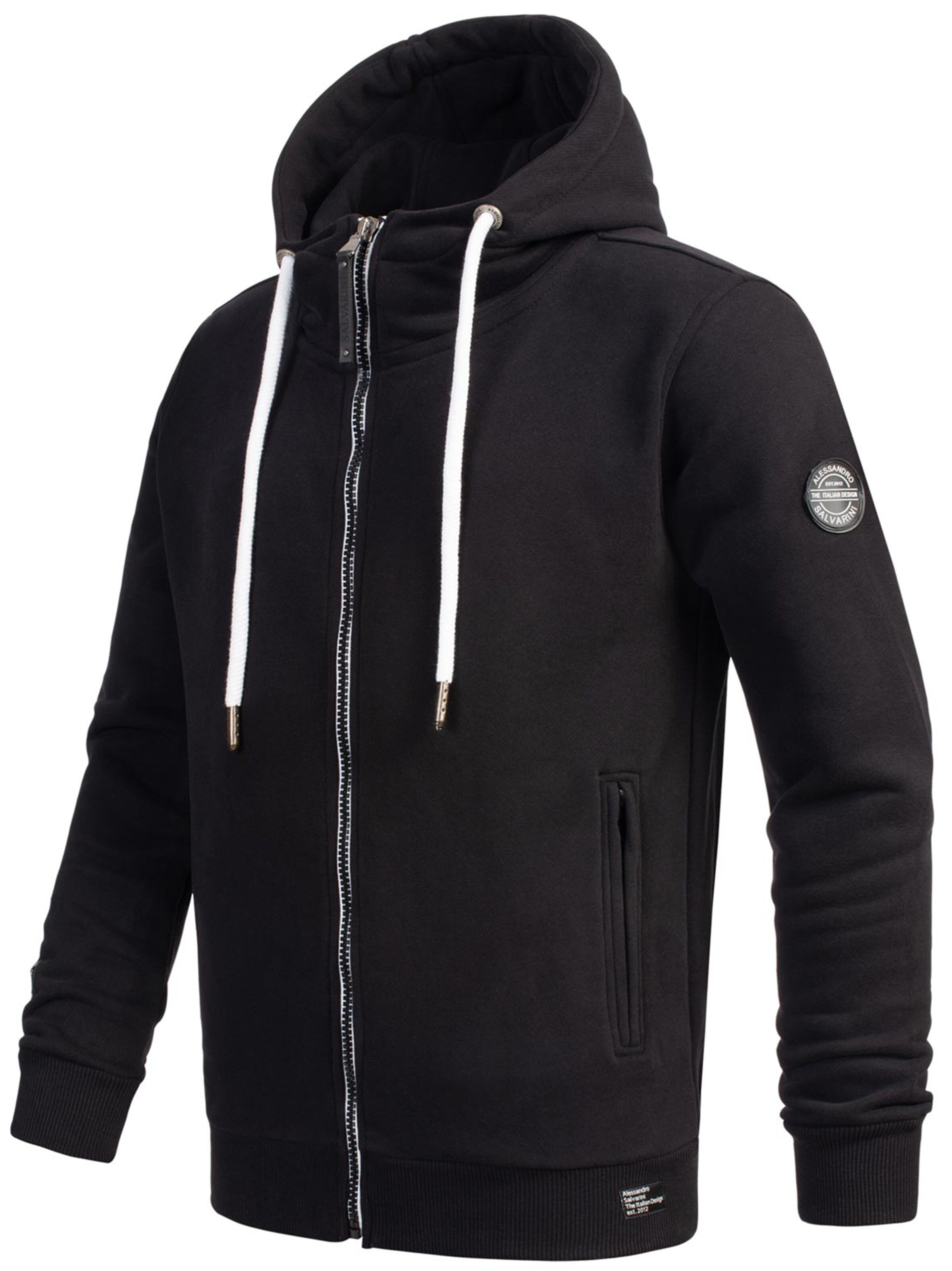 Alessandro Salvarini Sweatvest 'Gilio' in Zwart