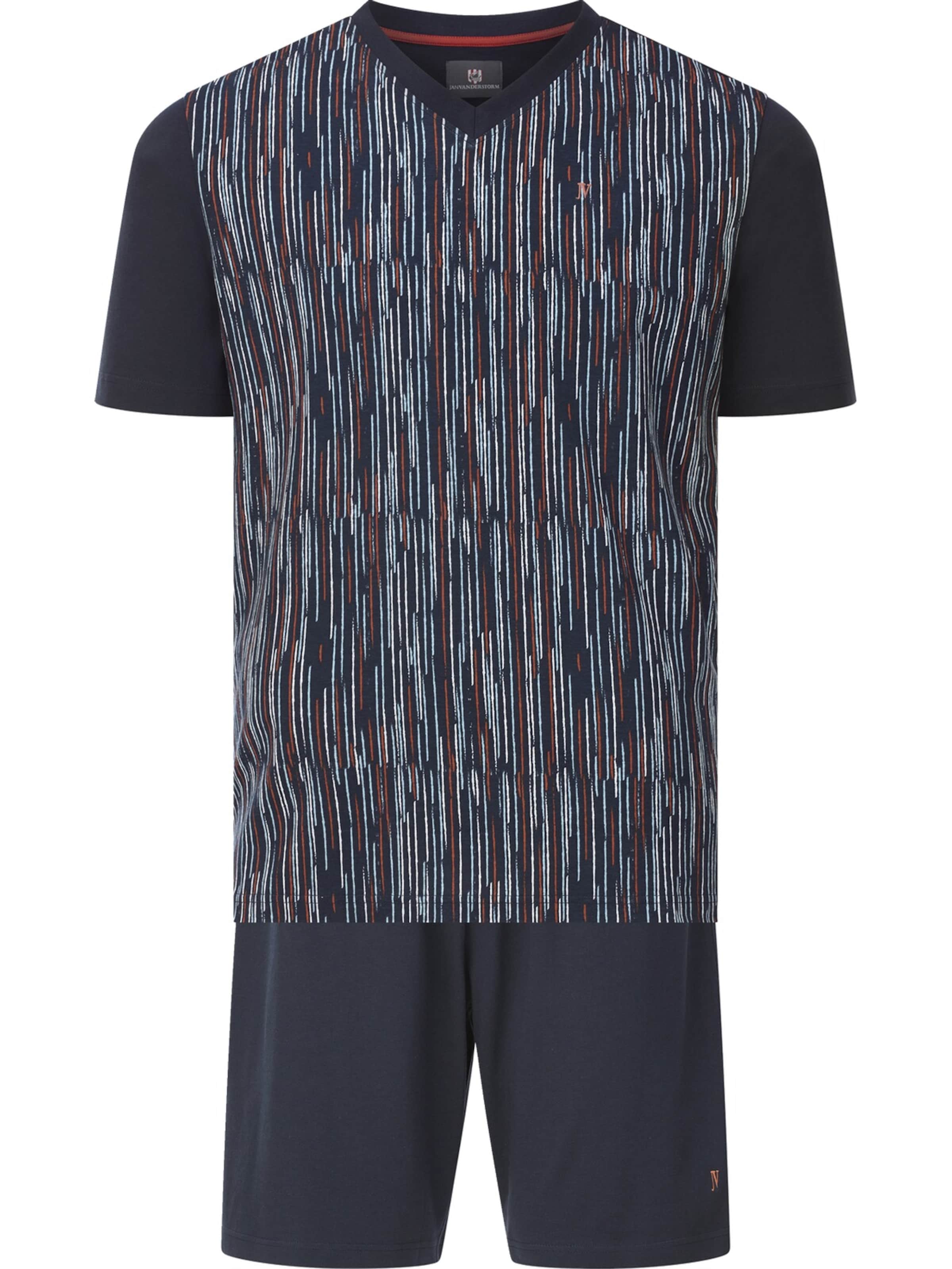 Jan Vanderstorm Short Pajamas in Blue: front