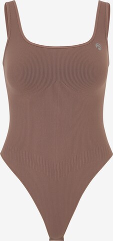 OCEANSAPART Shirt bodysuit 'Sydney' in Brown: front