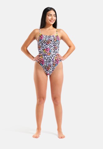 ARENA - Bustier Traje de baño 'Water Prints' en blanco