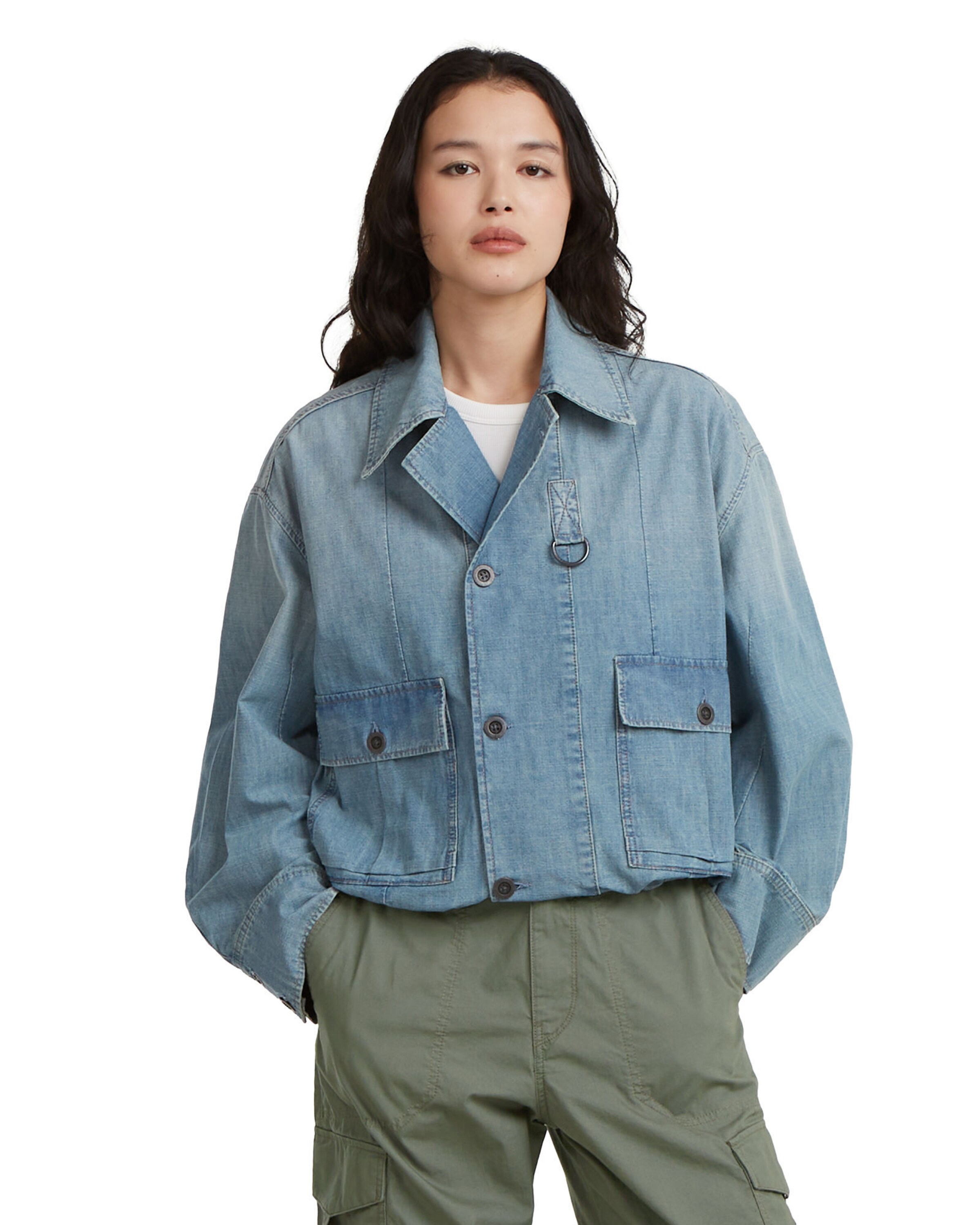 G-STAR Between-season jacket 'Parachute Oversized Jacket' in Blue: front