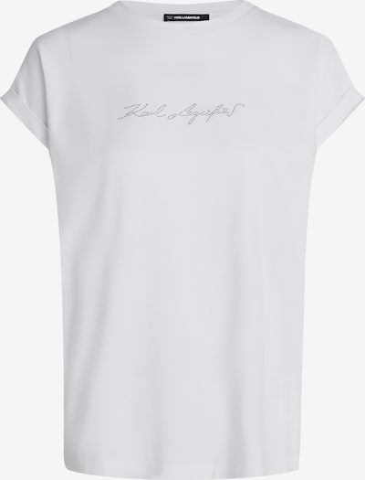 Marškinėliai ' KARL SIGNATURE T-SHIRT MIT STRASS ' iš Karl Lagerfeld, spalva – balta, Prekių apžvalga