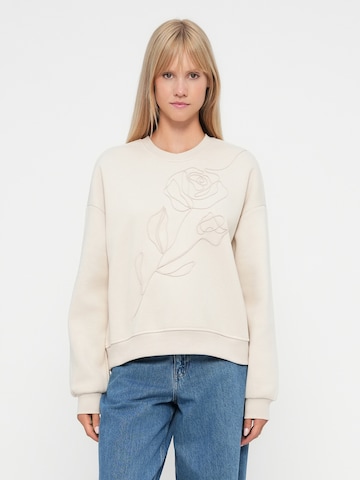 ONLY Sweatshirt 'ONLELISANNA' in Beige: voorkant