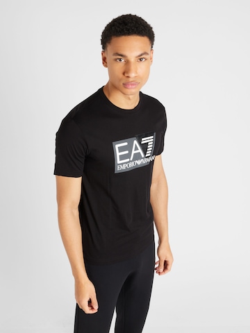 EA7 Emporio Armani Тениска в черно: отпред