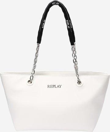 REPLAY Shopper i hvid: forside