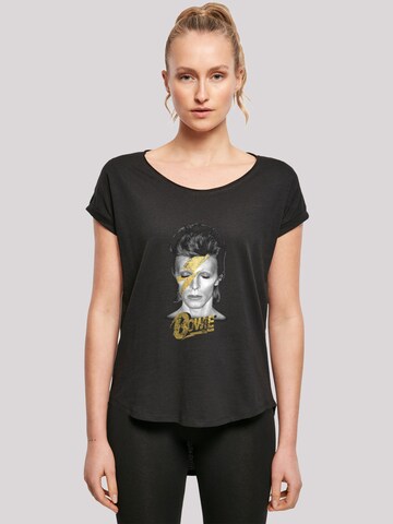 F4NT4STIC Shirt 'David Bowie Aladdin Sane Gold Bolt' in Schwarz: Vorderseite