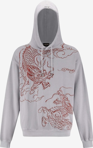 Ed HardySweater majica 'Battle Dragon' - siva boja: prednji dio