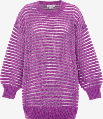 Pull-over caneva en violet : devant