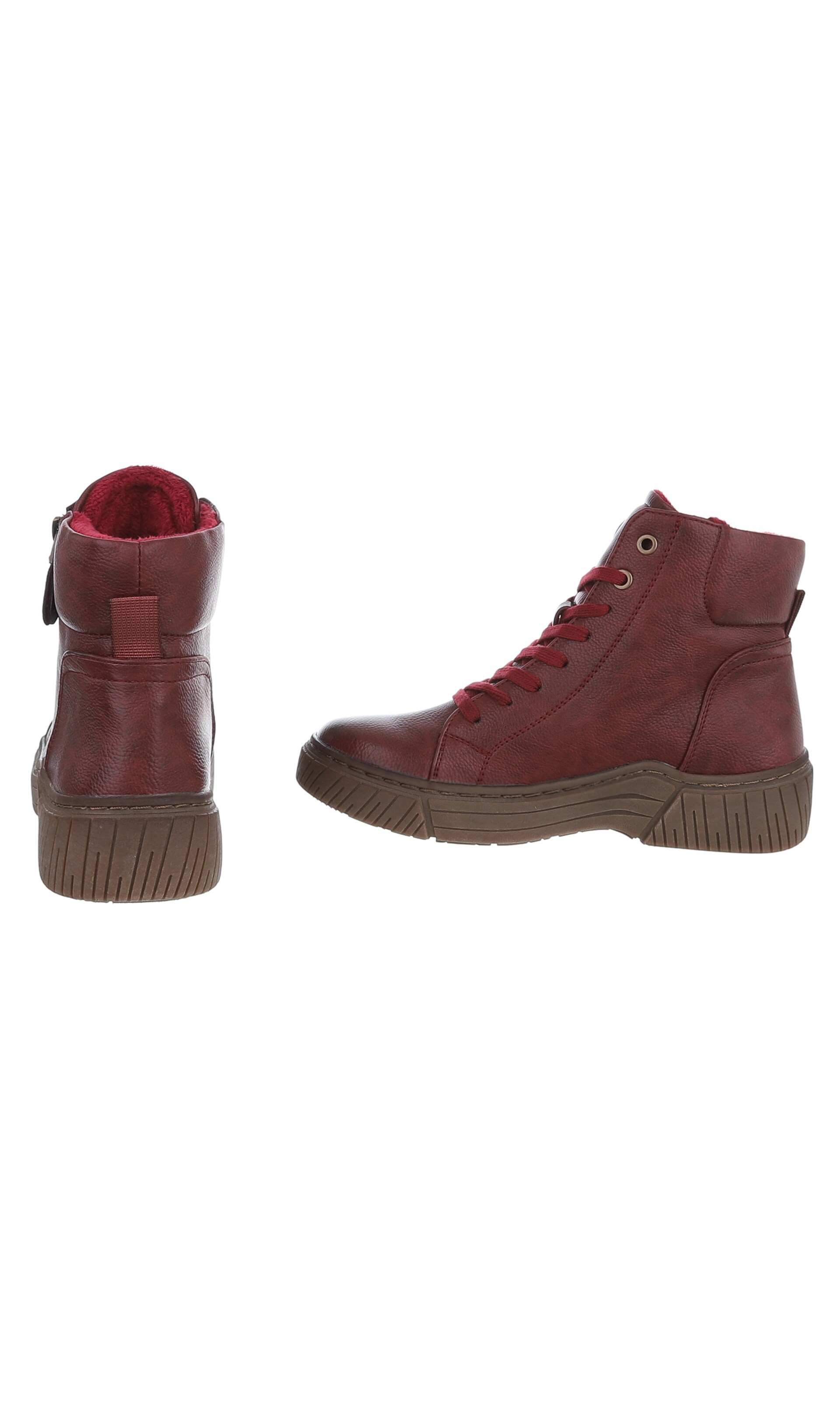 Ital-Design Schnürstiefeletten in Rot