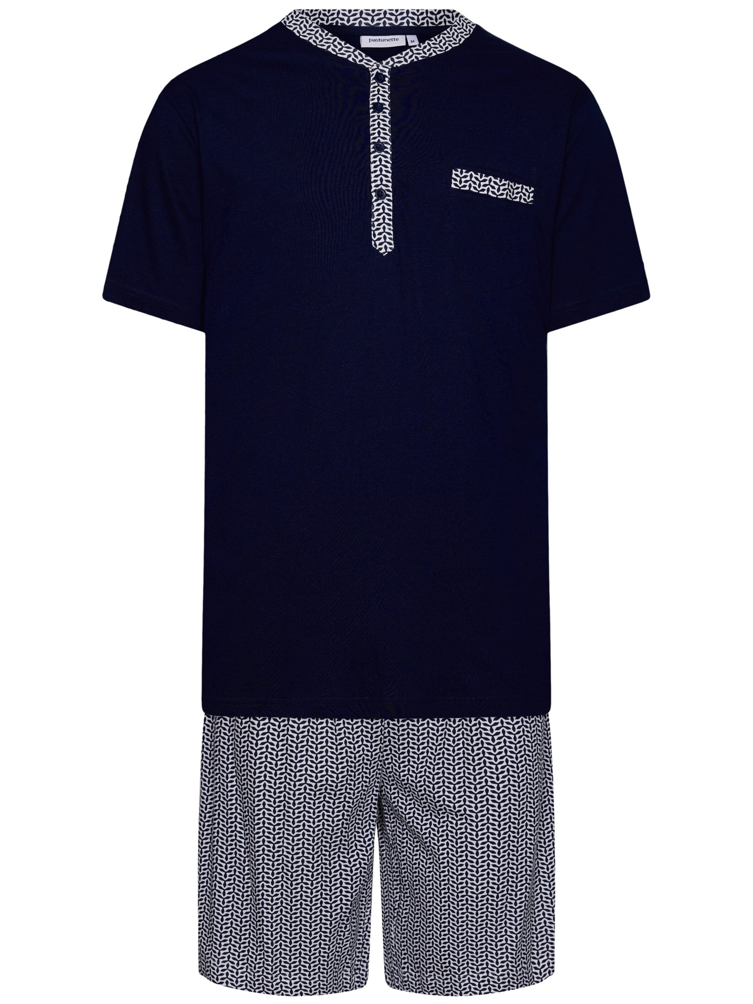 Pastunette Pajama short 'Shortama with buttons' in Blue: front