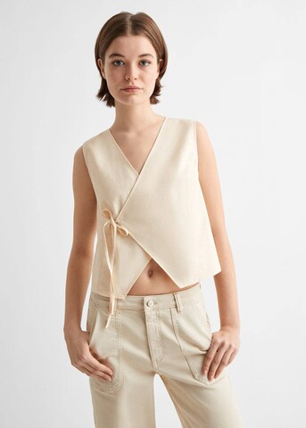 MANGO TEEN Vest 'Luci' in Beige: front