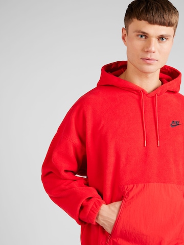 raudona Nike Sportswear Megztinis be užsegimo 'CLUB+ Polar'