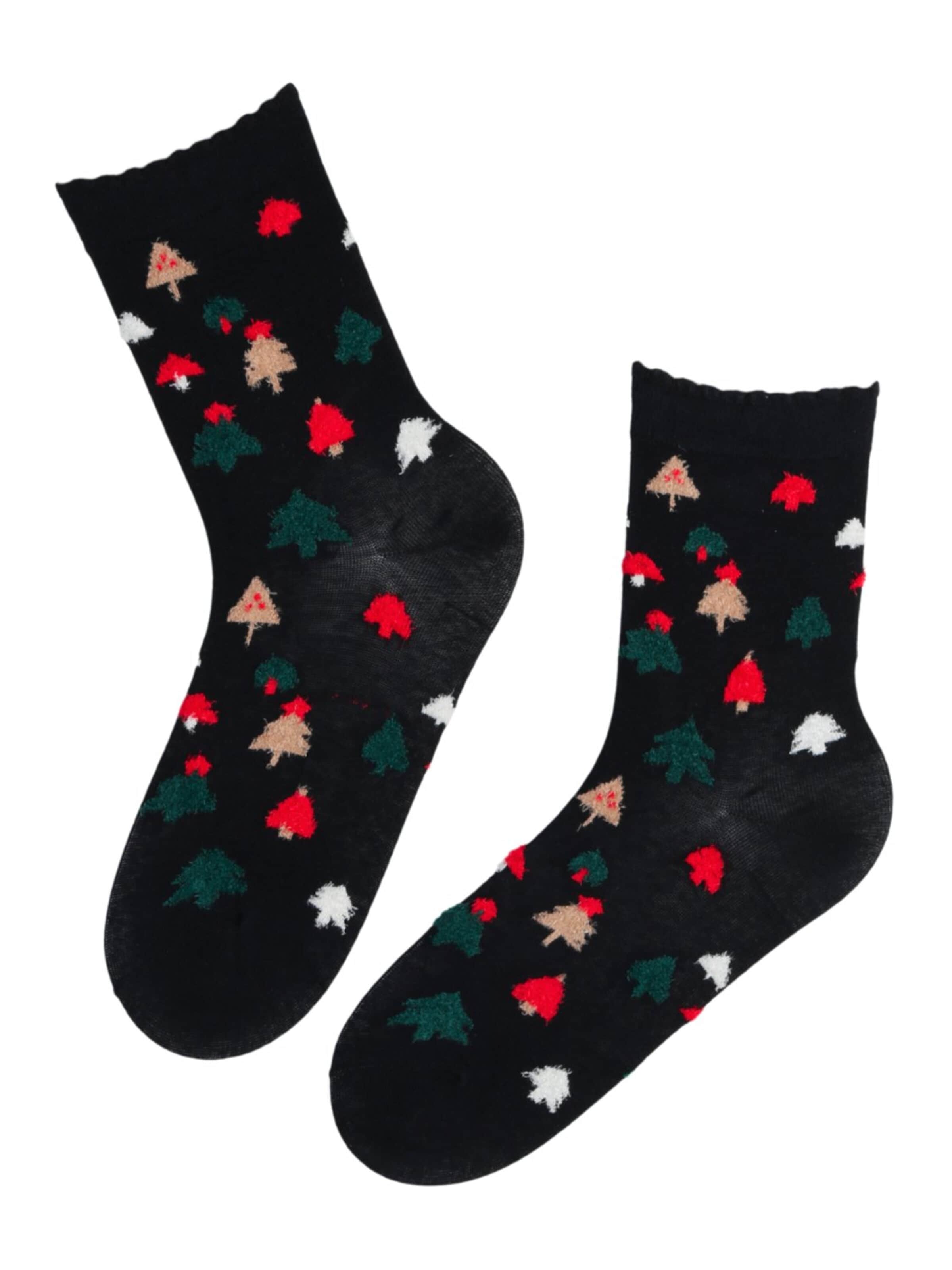 Sokisahtel Socks 'BETH cotton socks with Christmas trees' in Mixed colours: front