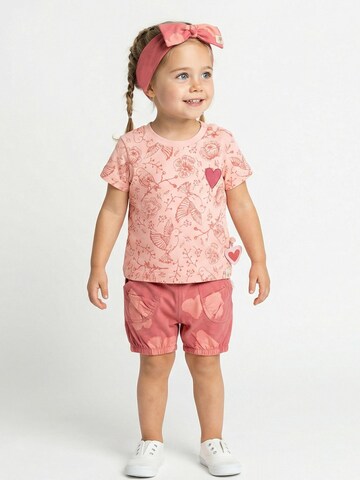 SIGIKID Regular Trousers 'Shorts Pink Birds' in Pink
