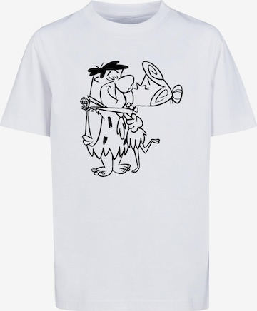 ABSOLUTE CULT Shirt 'The Flintstones - Fred And Wilma Kiss' in White: front