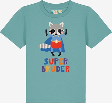 Maglietta 'Superbruder' di watabout.kids in blu: frontale