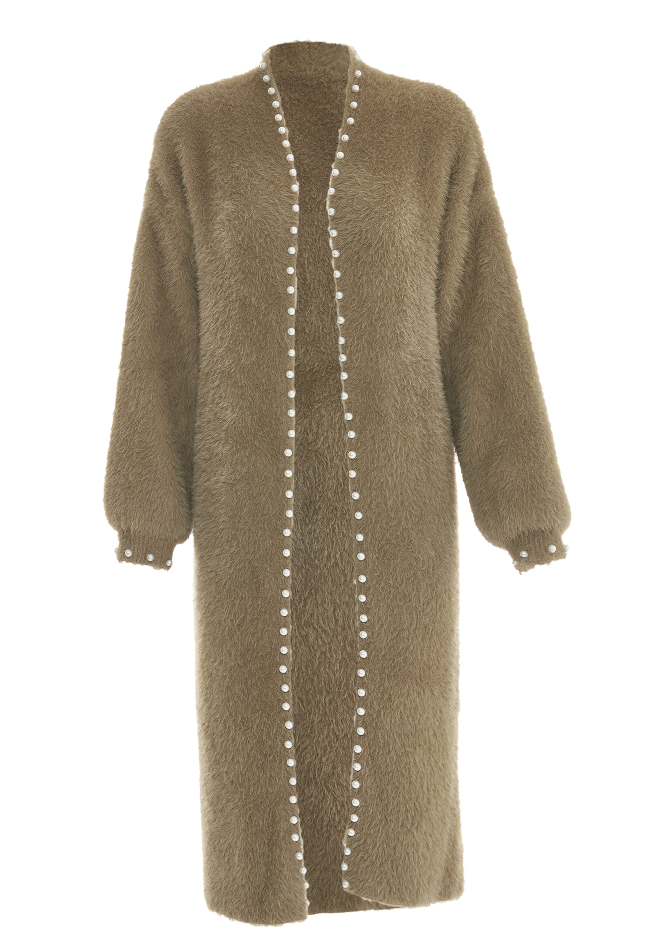 Geacă tricotată de la faina pe bej: față