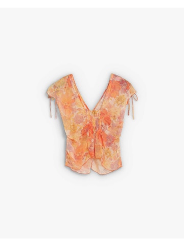 Scalpers Flower Print Blouse ' ' in Orange