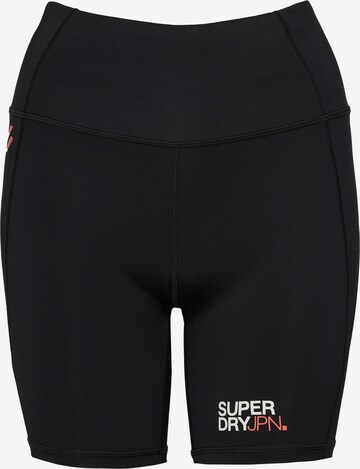 Skinny Pantalon de sport Superdry en noir : devant