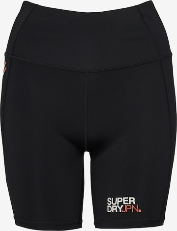 Superdry Skinny Workout Pants in Black: front