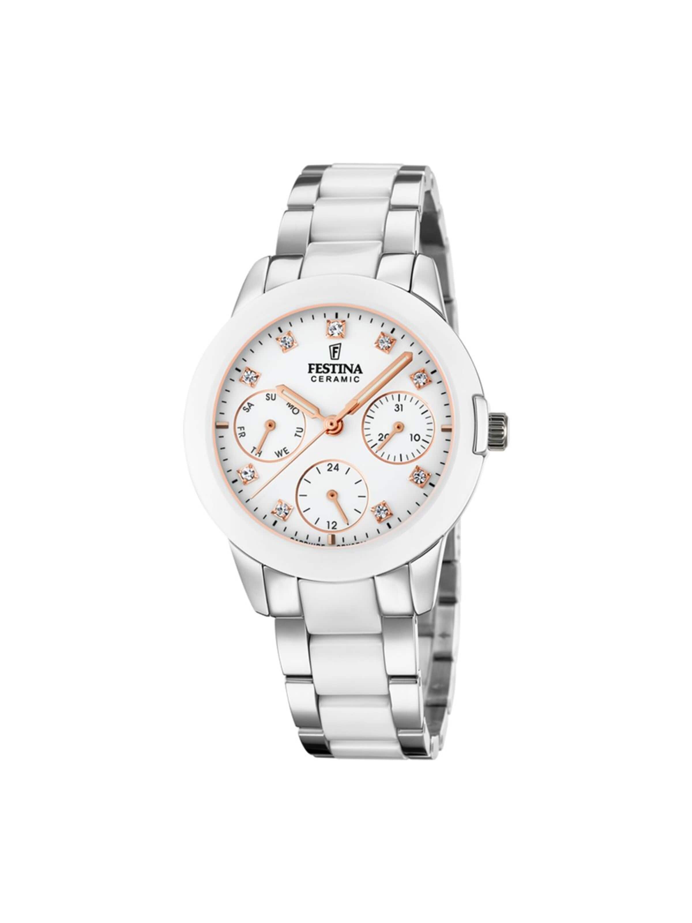 Montre à affichage analogique 'Ceramic' FESTINA en blanc : devant