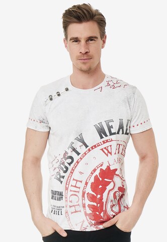 Rusty Neal Cooles T-Shirt mit großem Print in Mischfarben: predná strana