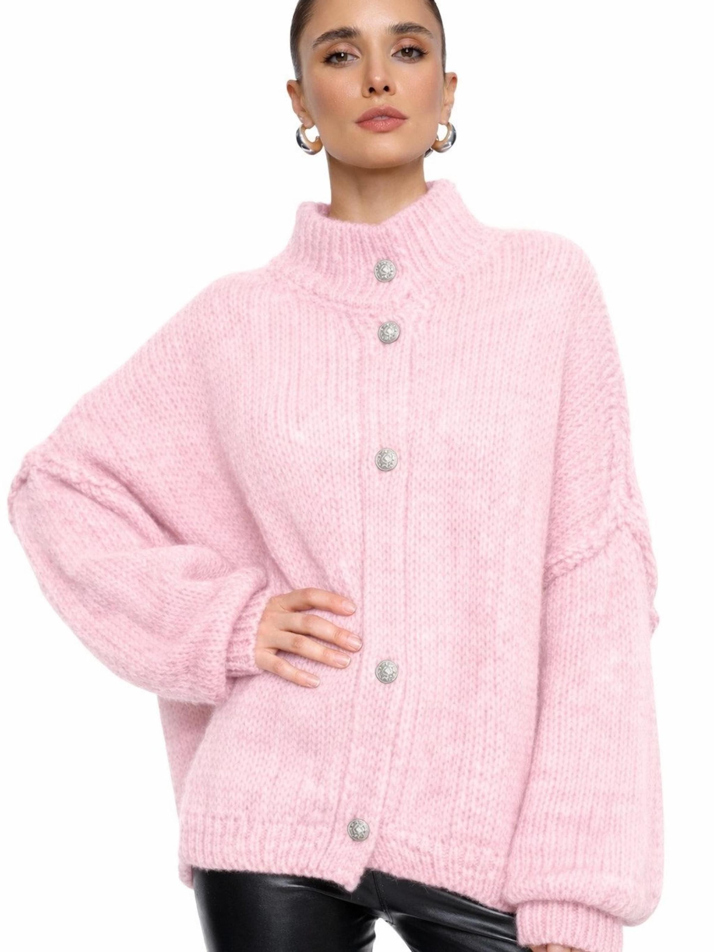 Worldclassca Knit Cardigan 'Knit Cardigan mit Knopf' in Pink: front