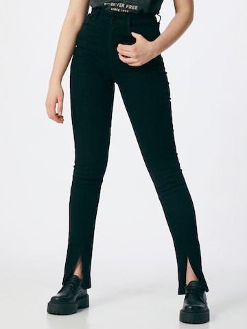 Coupe slim Jean Gina Tricot en noir : devant