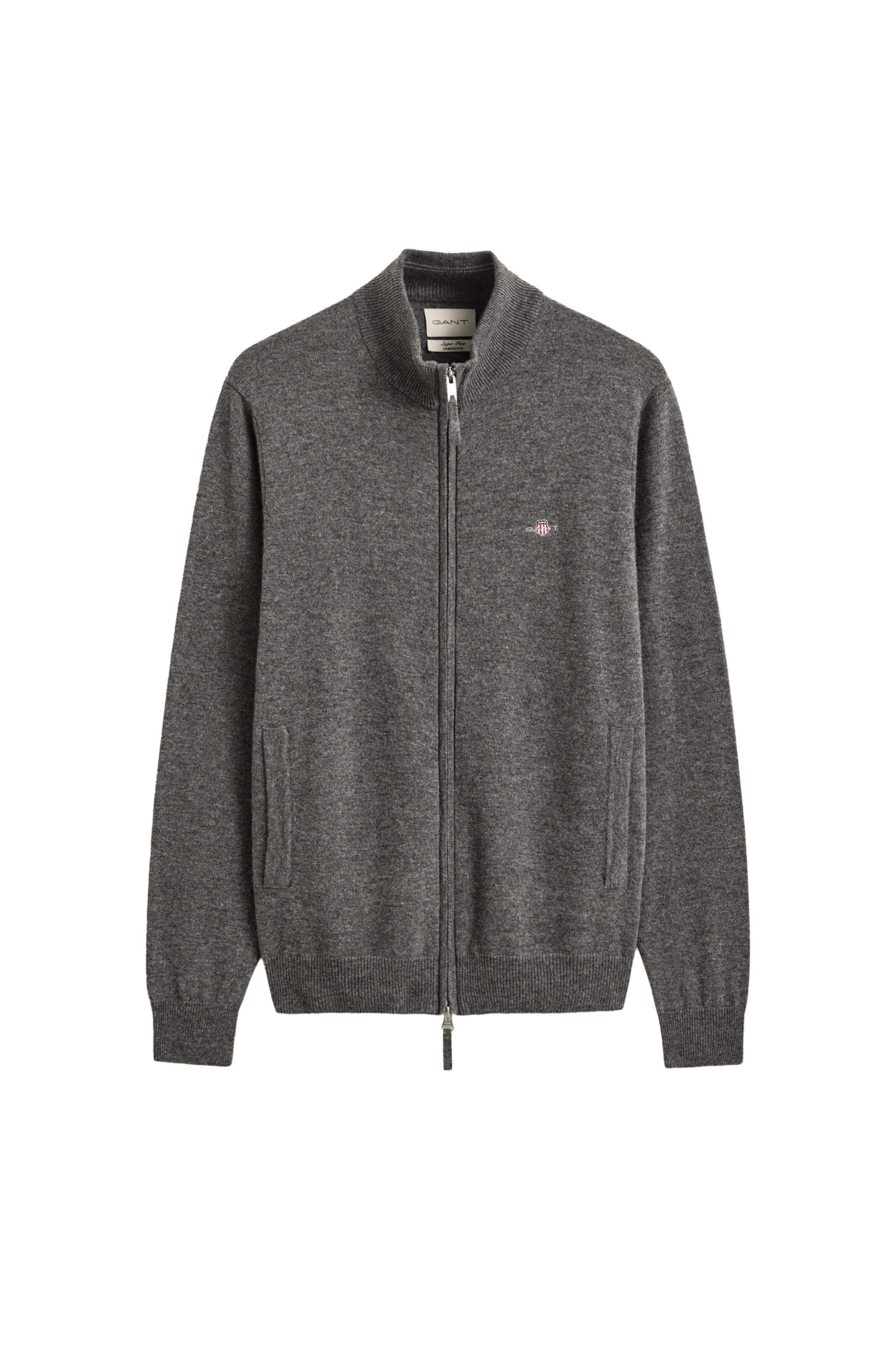 GANT Strickjacke 'SUPERFINE' in Grau: Vorderseite