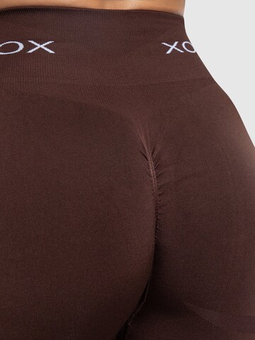 Skinny Pantalon de sport 'Azura' Smilodox en marron