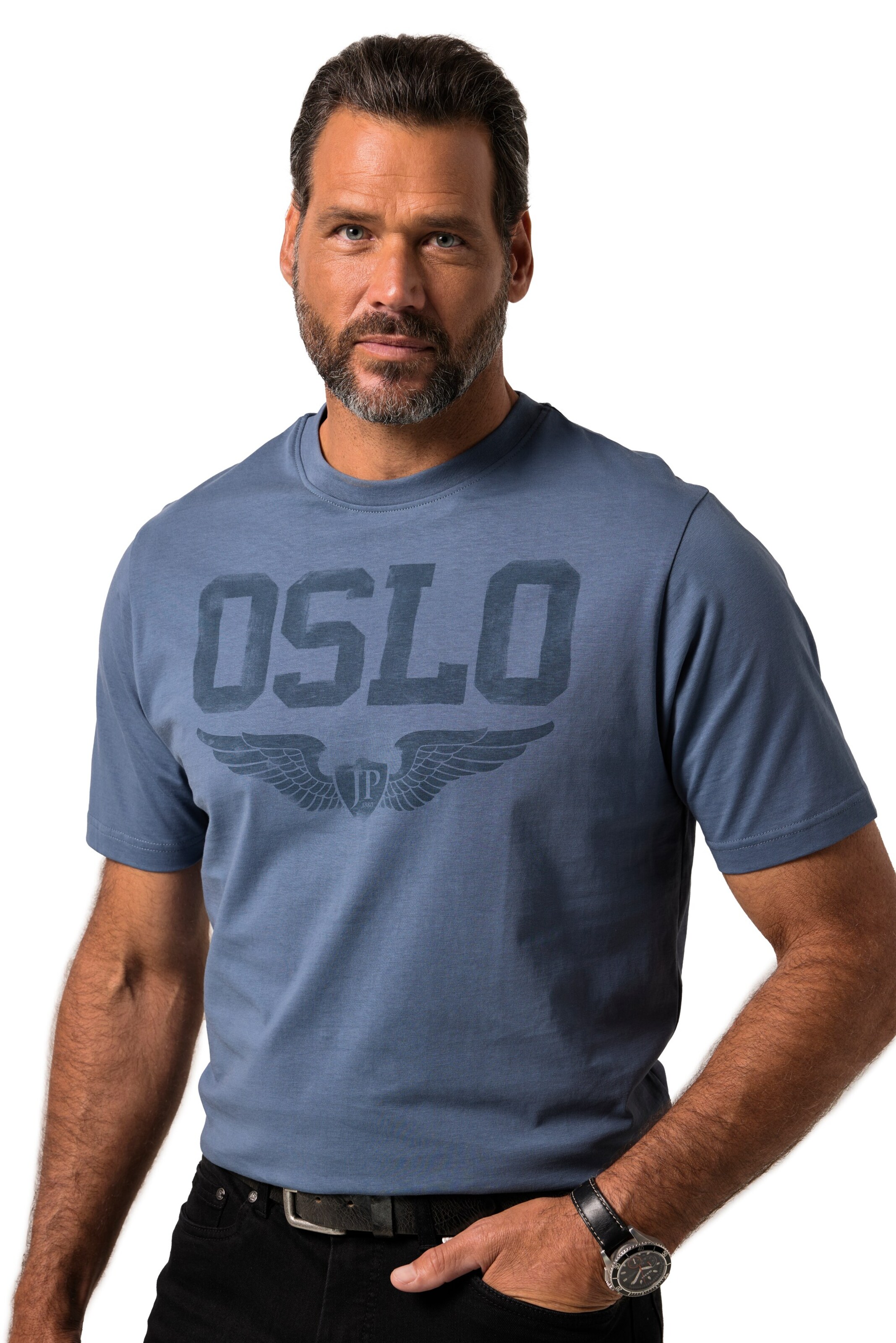 JP1880 T-Shirt in Blau: Vorderseite