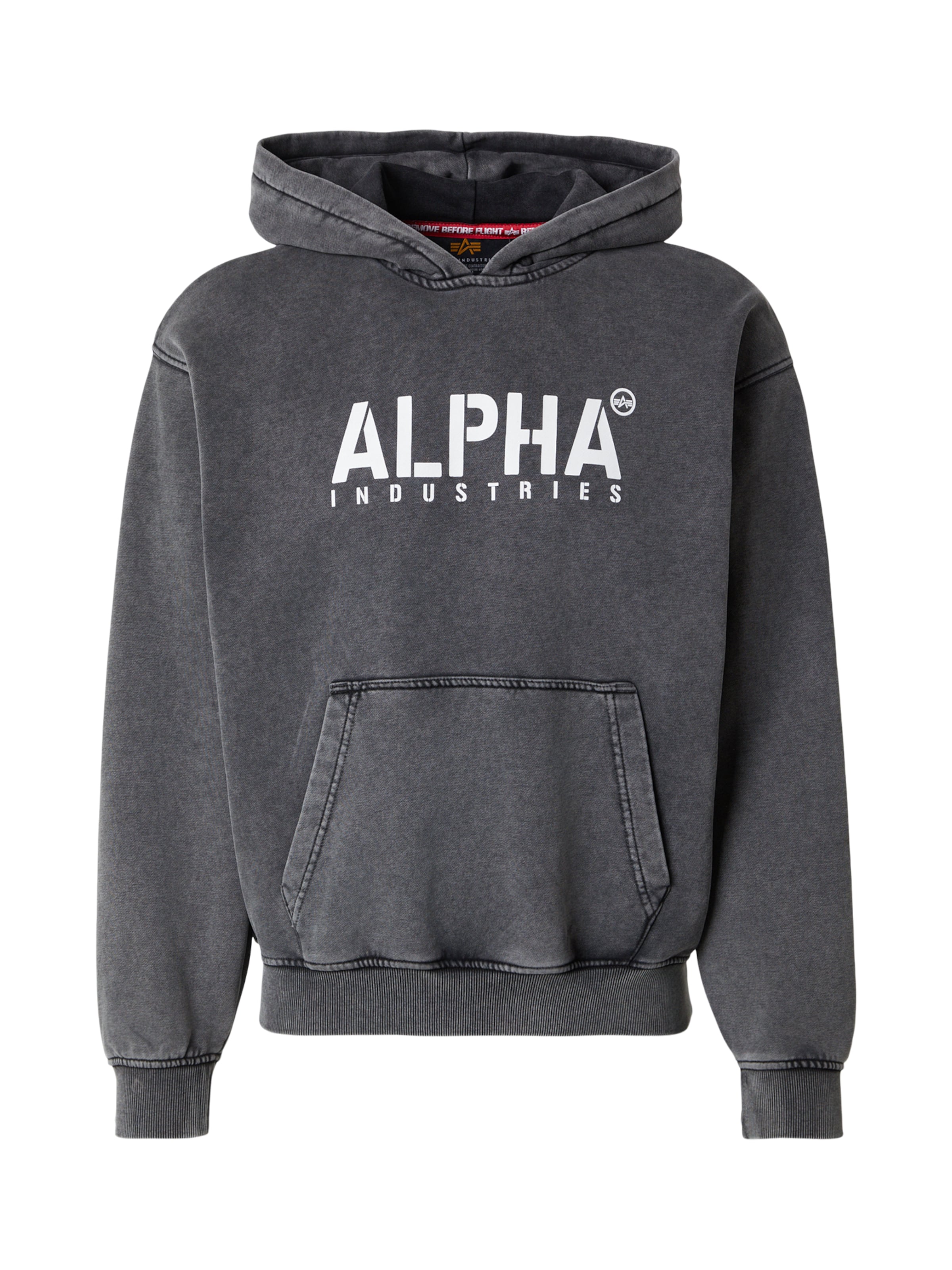 ALPHA INDUSTRIES Sweatshirt 'Stencil' i svart: framsida
