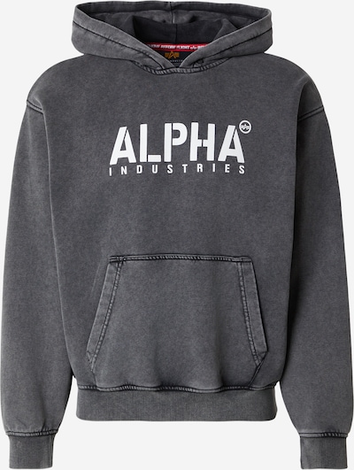 ALPHA INDUSTRIES Sweater majica 'Stencil' veličine S u crna / bijela, Pregled proizvoda