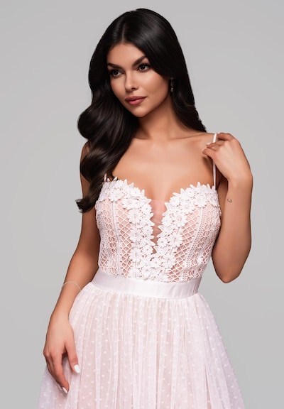 Ombre Avondjurk 'Valentina' in de kleur Wit, Productweergave